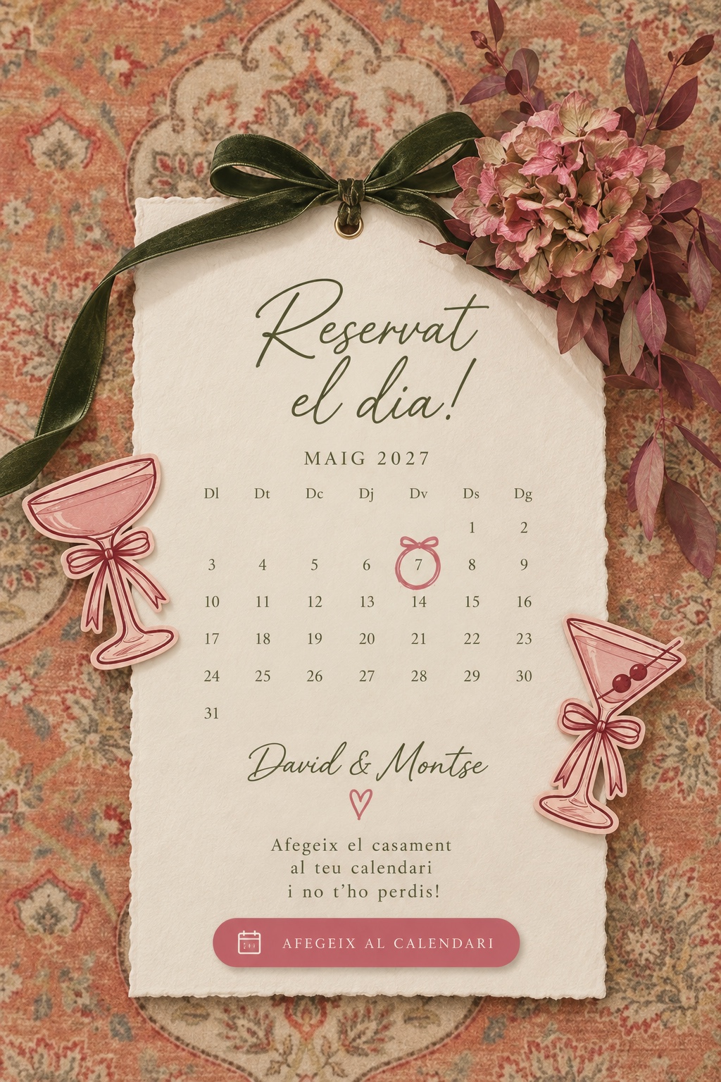 Reserva't el dia! Calendari de maig de 2027, 7 encerclat
