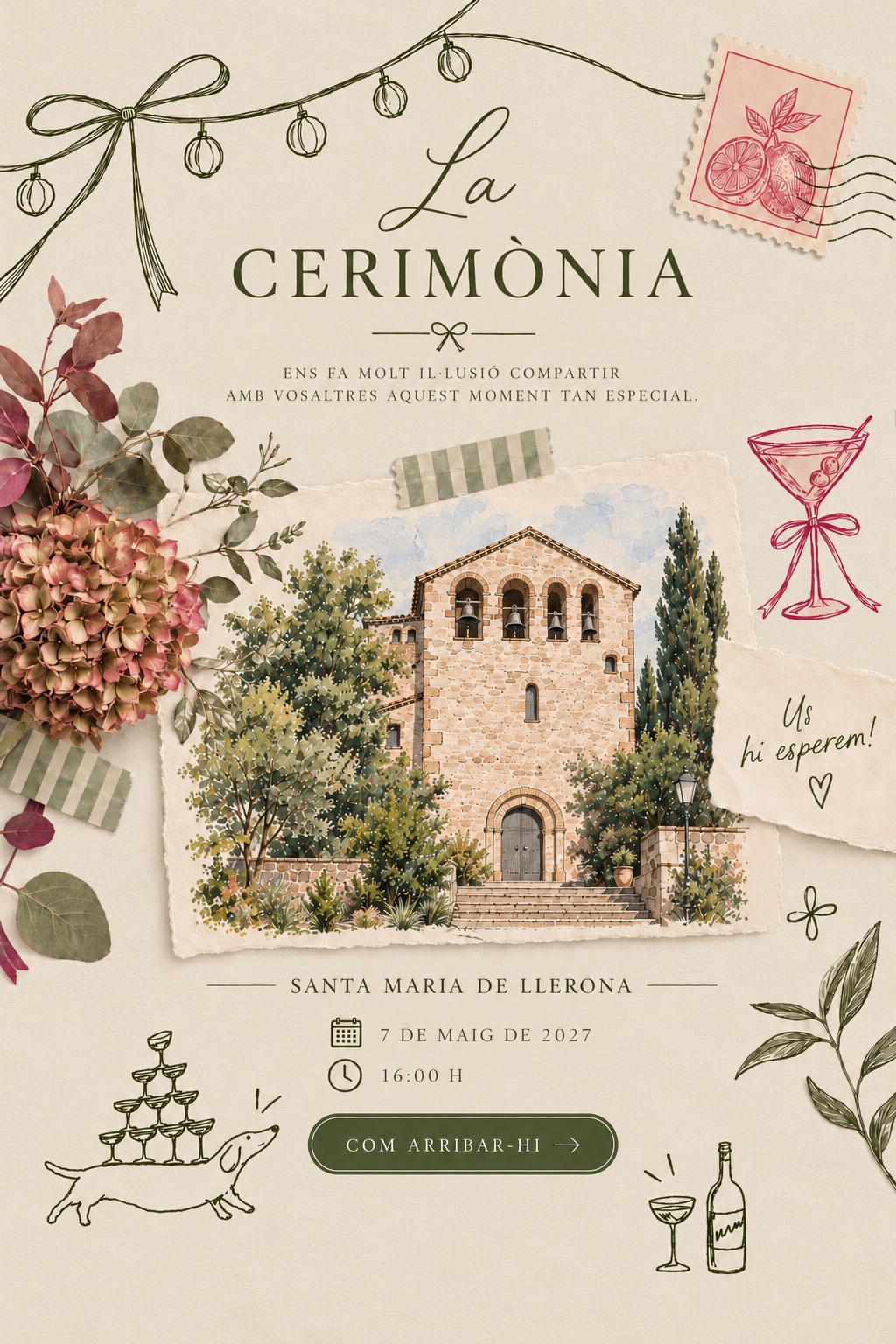 Cerimònia, Santa Maria de Llerona, 16 h