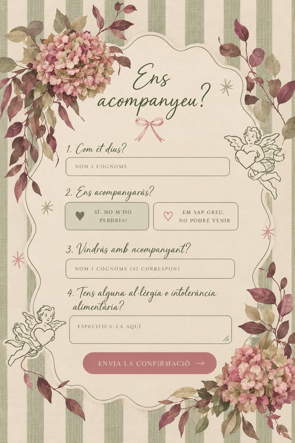 Ens acompanyeu? Formulari de confirmació